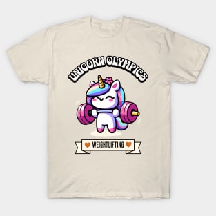 Weightlifting Unicorn Olympics 🏋️🦄 - Lifting Cuteness! T-Shirt